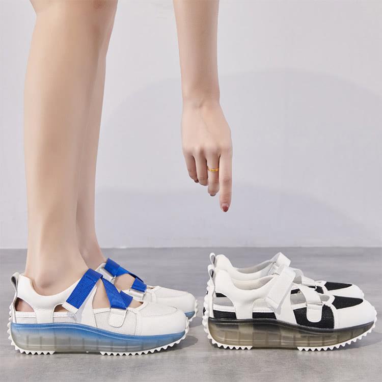 【Taroko】Gradient Thick Bottom Hollow Jelly Toe Sports Sandals (2 Colors Available)