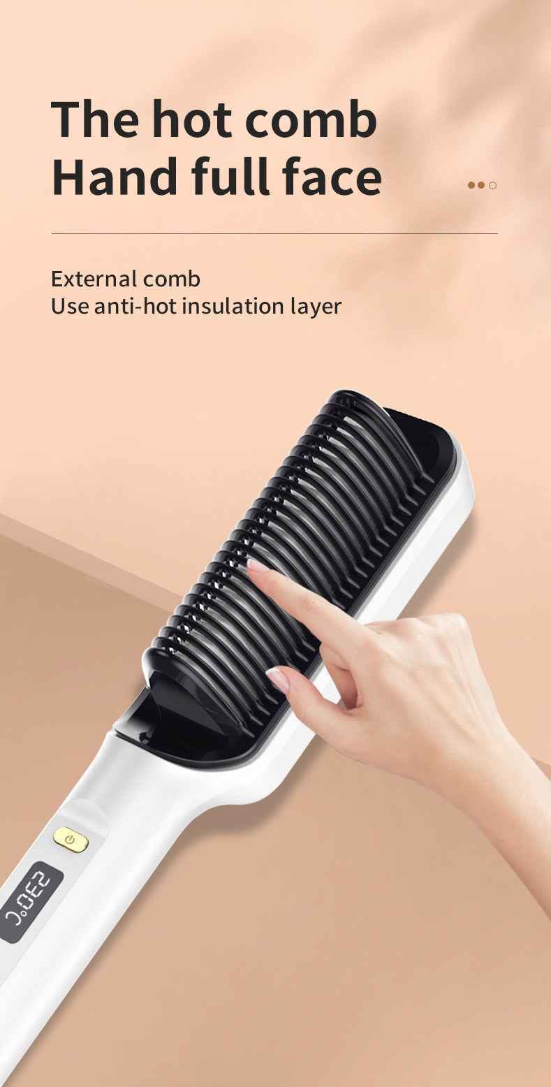 Pink Multifunctional Electric Hair Straightening Comb (Copy)