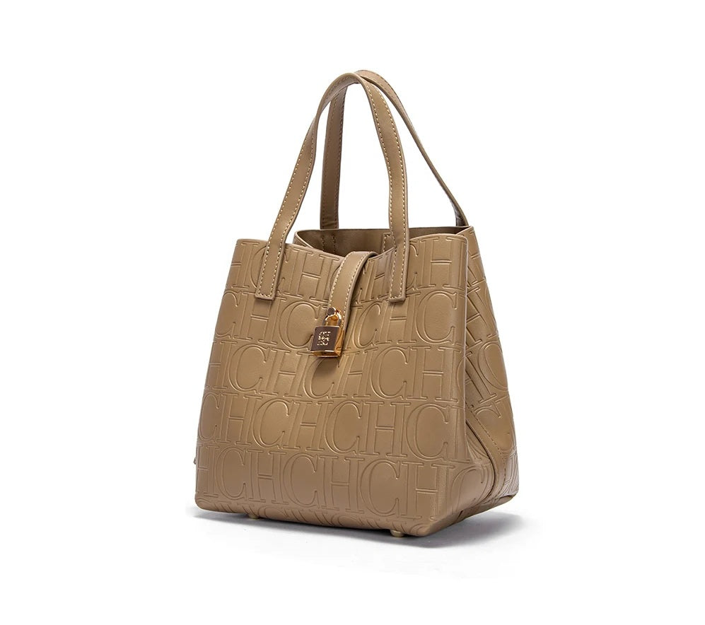 CHCH Women's Matryoshka Locked Hobo Bucket Bag