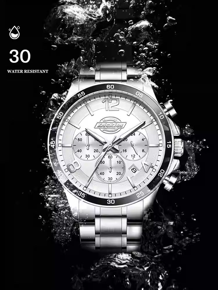 Dickies Watch Men's Steel Belt Business Fashion Three Eyes Multifunctional Men's Watch 2024 Trend New CL587