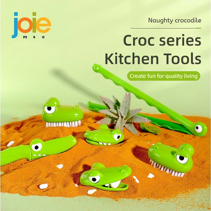 Joie Crocodile Kitchen Accessories - Cleaning Brush, Bag Clip, Peeler, Knife