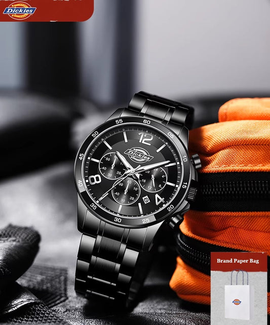 Dickies Watch Men's Steel Belt Business Fashion Three Eyes Multifunctional Men's Watch 2024 Trend New CL587