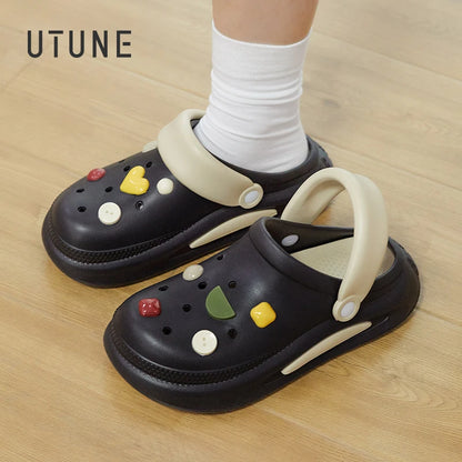 UTUNE Thick Sole Unisex Sandals 6cm Heels