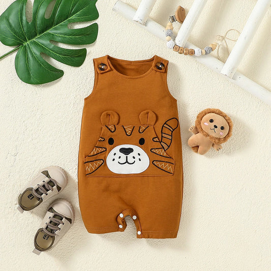 Summer Sleeveless Animal Design Jumpsuit