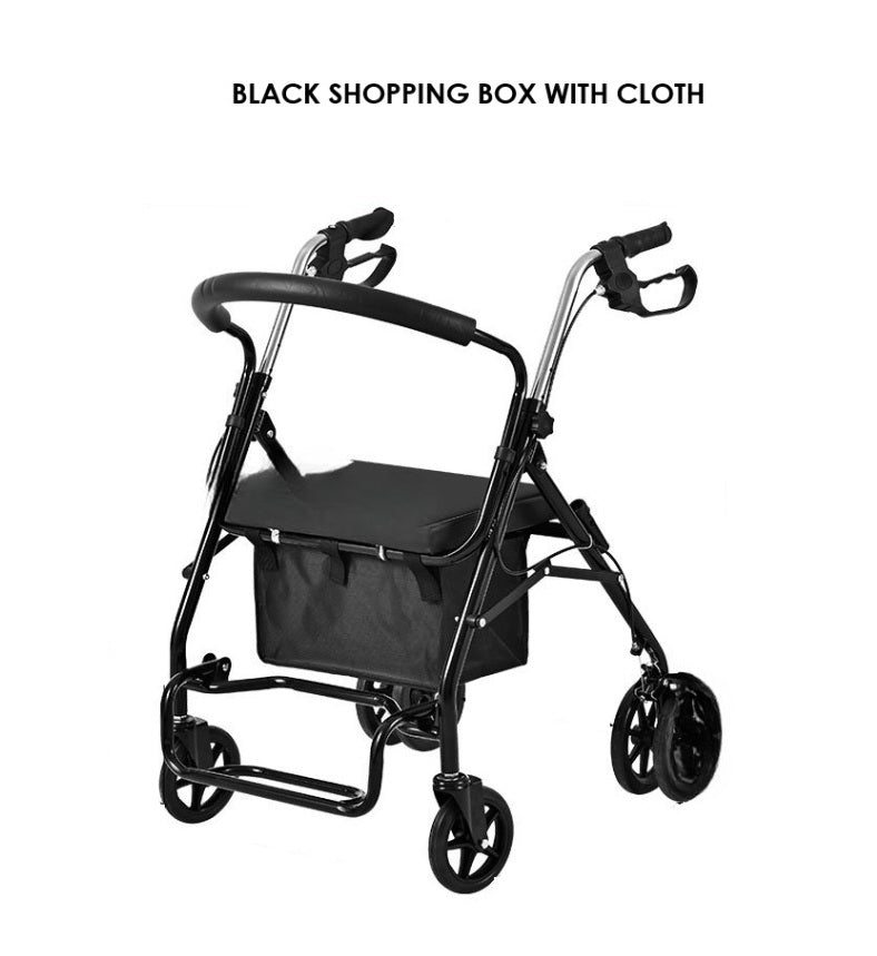Reinforced four-wheel seat Mobility Walker/Shopping Cart