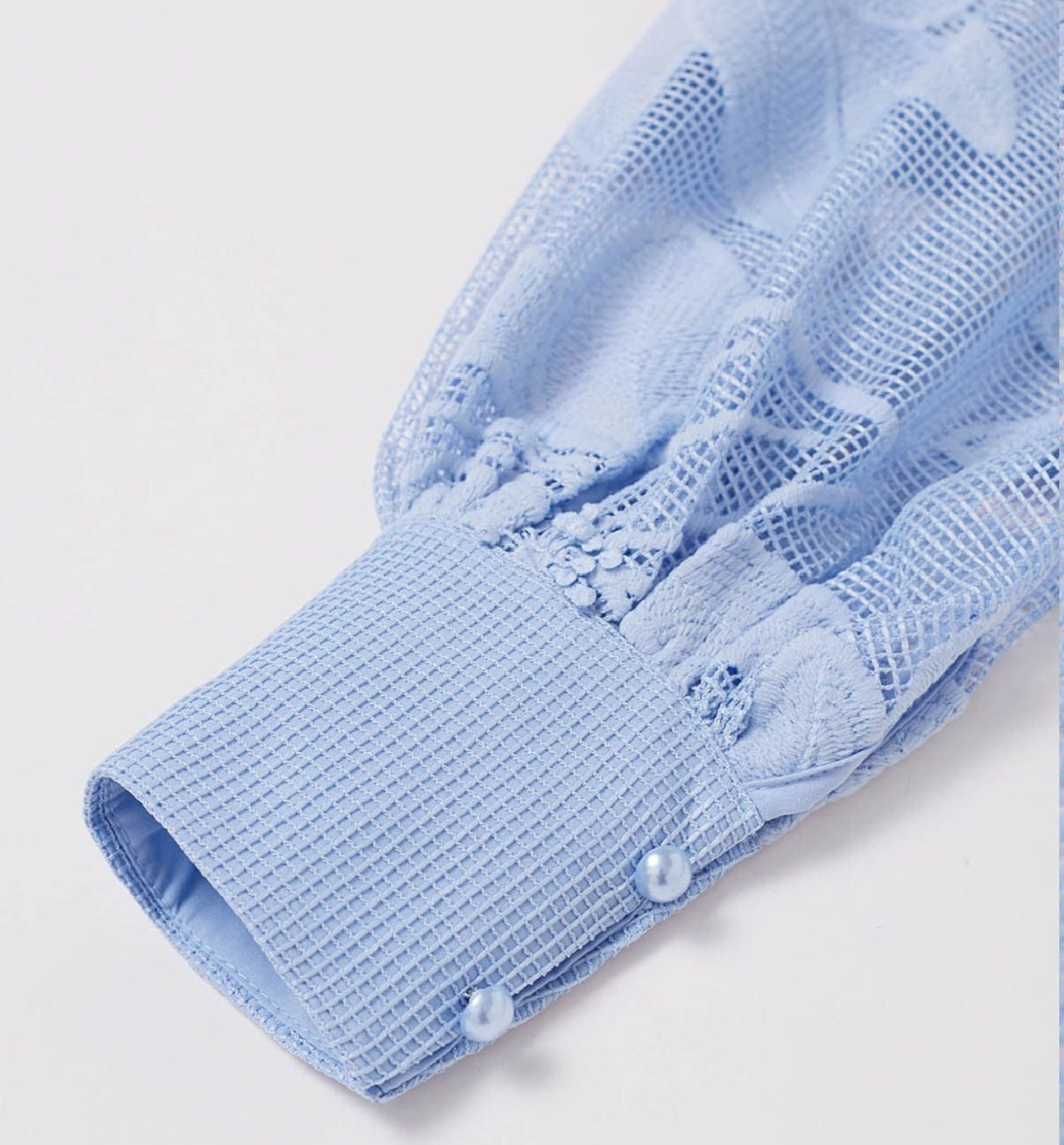 Chanty Mesh Applique Buttoned Embroidered Dress