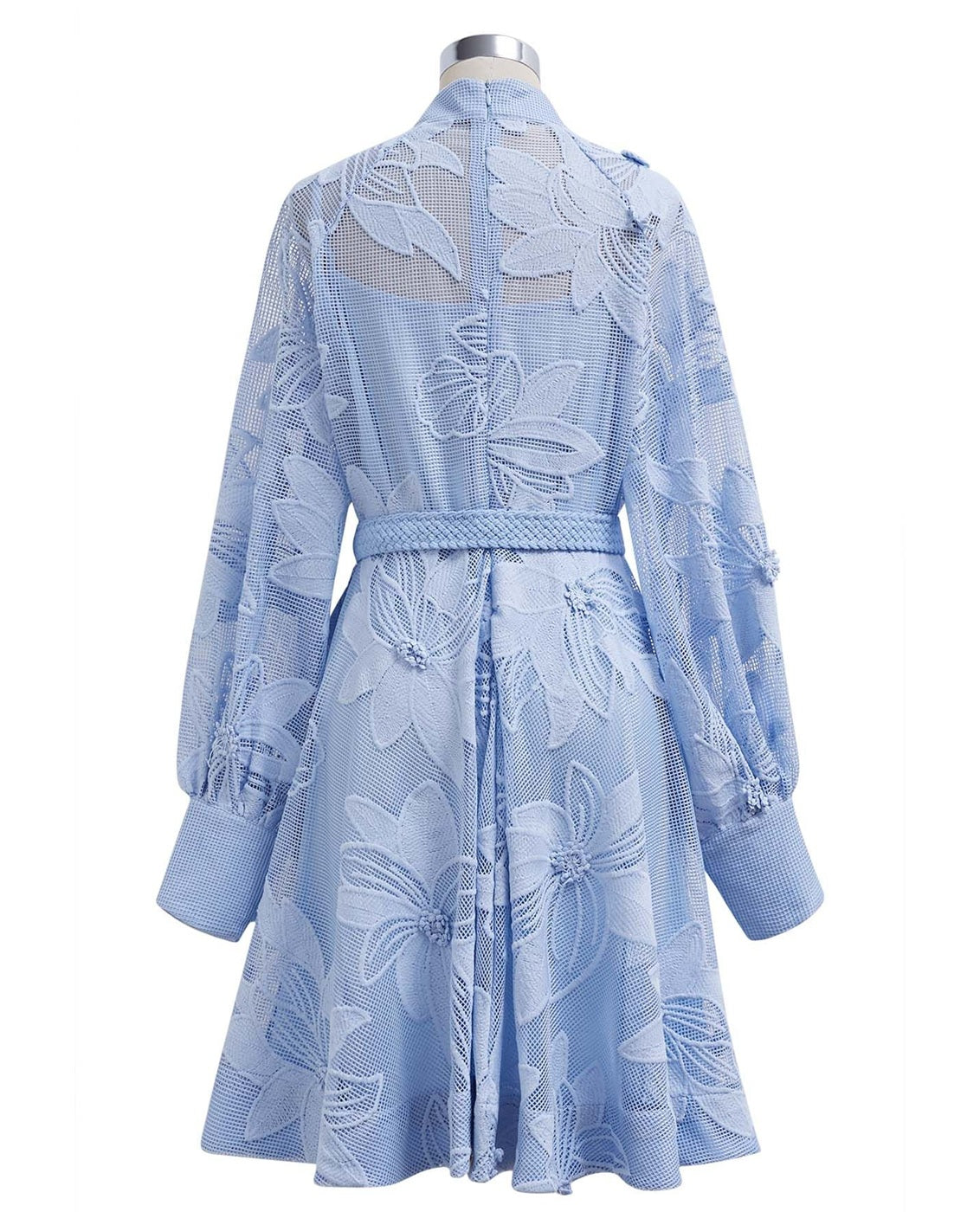 Chanty Mesh Applique Buttoned Embroidered Dress