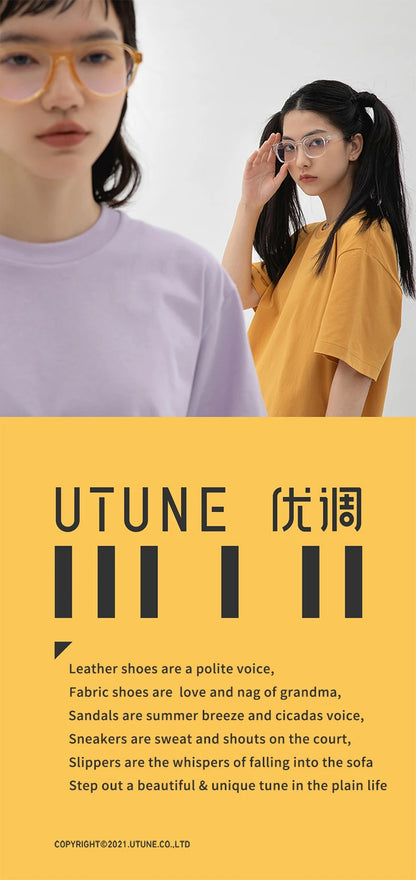 UTUNE Mute Linen Slippers - Japanese Mesh Style