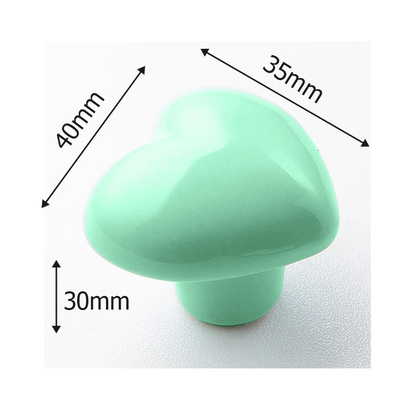 Ceramic Colorful Heart Shape Cabinet Door Knobs - Itzy bitsy