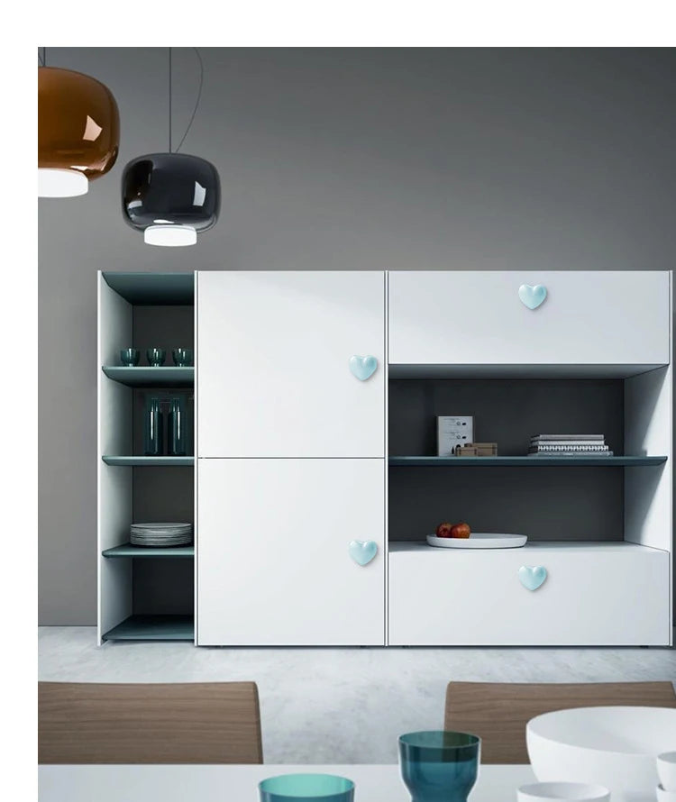 Ceramic Colorful Heart Shape Cabinet Door Knobs - Itzy bitsy