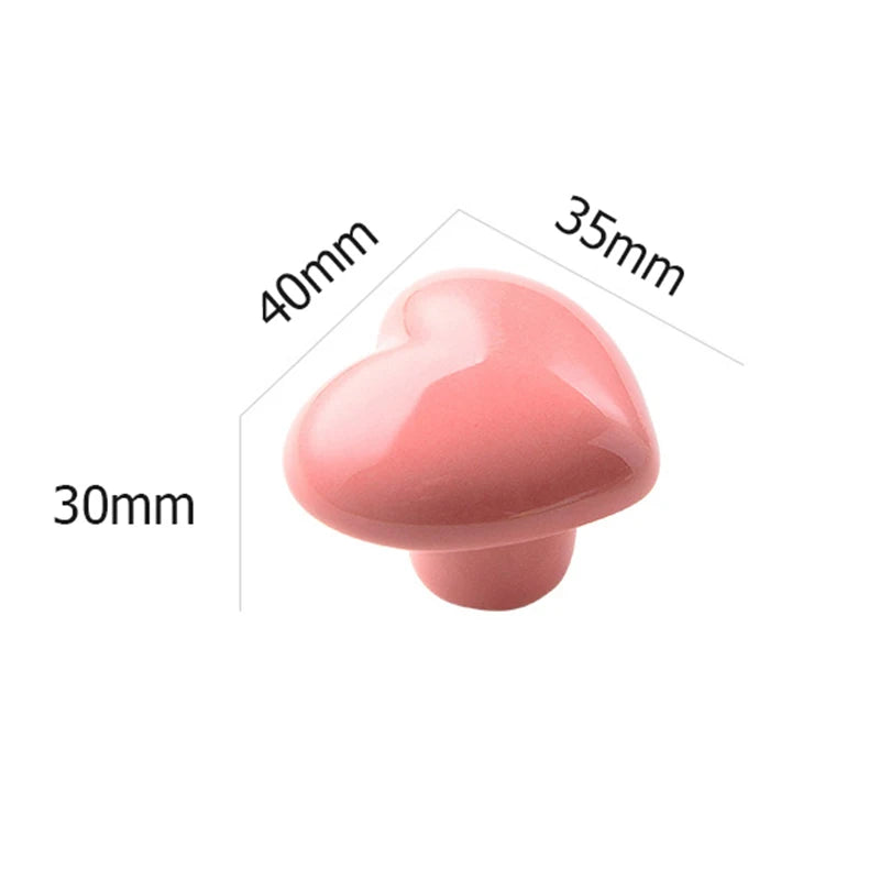 Ceramic Colorful Heart Shape Cabinet Door Knobs - Itzy bitsy