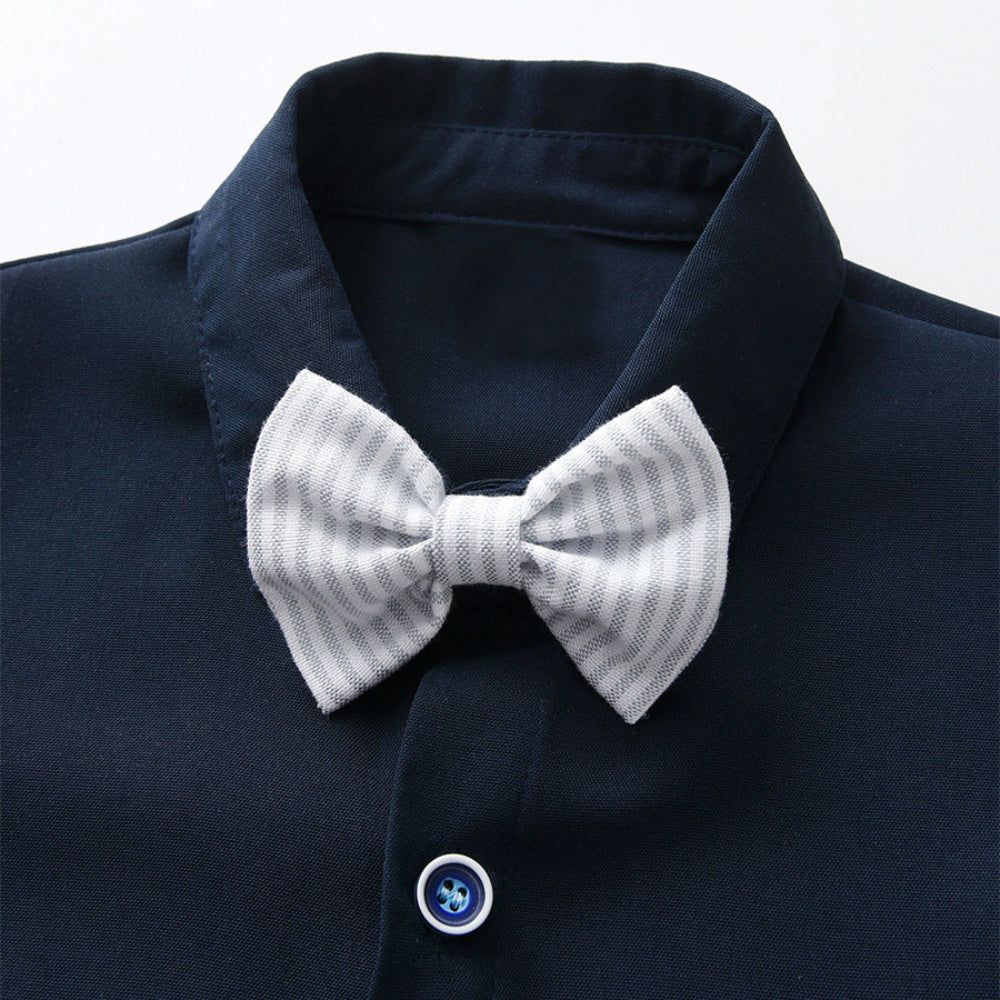 Little Gentleman Nautical Bow Tie & Suspender Outfit Set