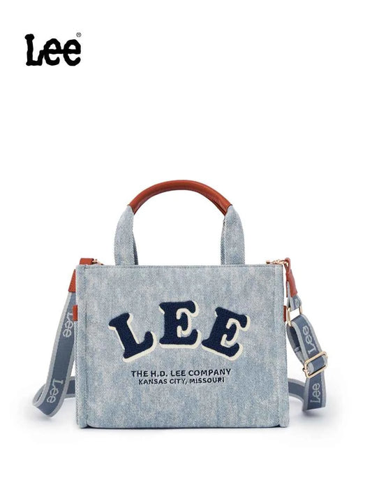 Lee official crossbody bag girls fashion versatile casual denim tote bag commuter shoulder bag work tote bag