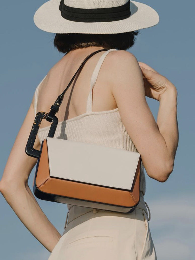 Women's Patchwork Color-Block Shoulder Bag