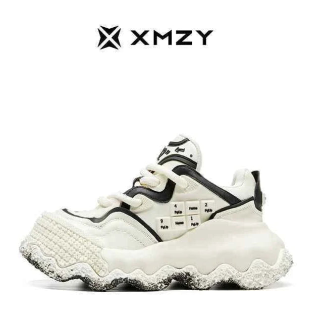 Stellar Nova - Chunky Sole Colorblock Sneakers-White