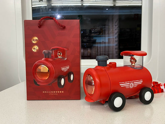 Little Bika children's super cute 316 thermos cup with straw train water bottle