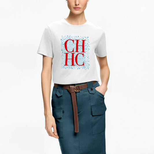 CHCH Trendy Unisex T-Shirt Printed Lettering Design Casual Short Sleeves