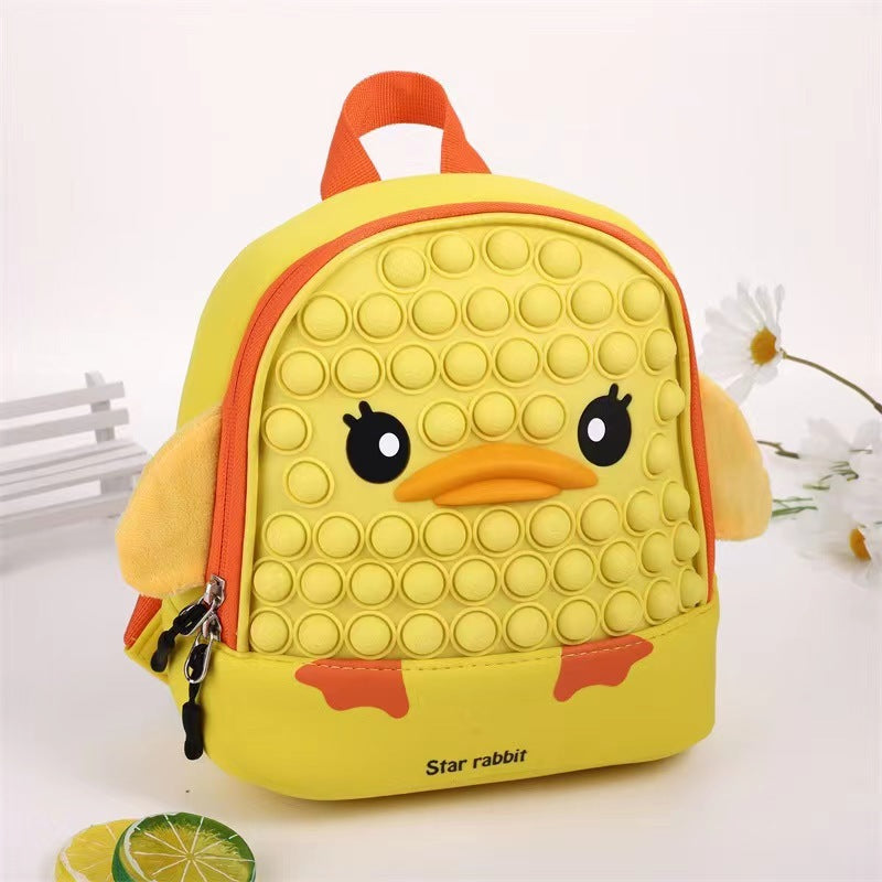 Cute Animal Pop It Fidget Silicone Kids Backpack