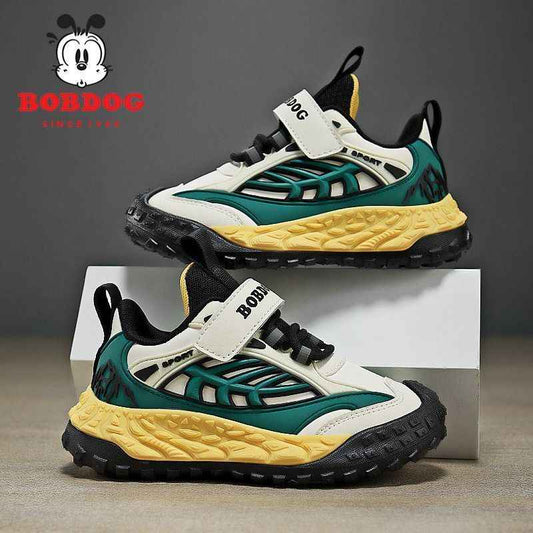Green/Yellow Bobdog Lightweight Wear-Resistant Soft-Sole Casual Boy's Sneakers (Copy)