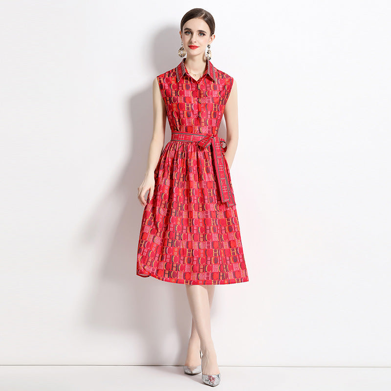 CHCH Printed Sleeveless Dress