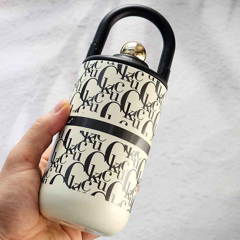 New Chanel style portable straw stainless steel vacuum cup girl retro fashion Cup young girl gift water Cup