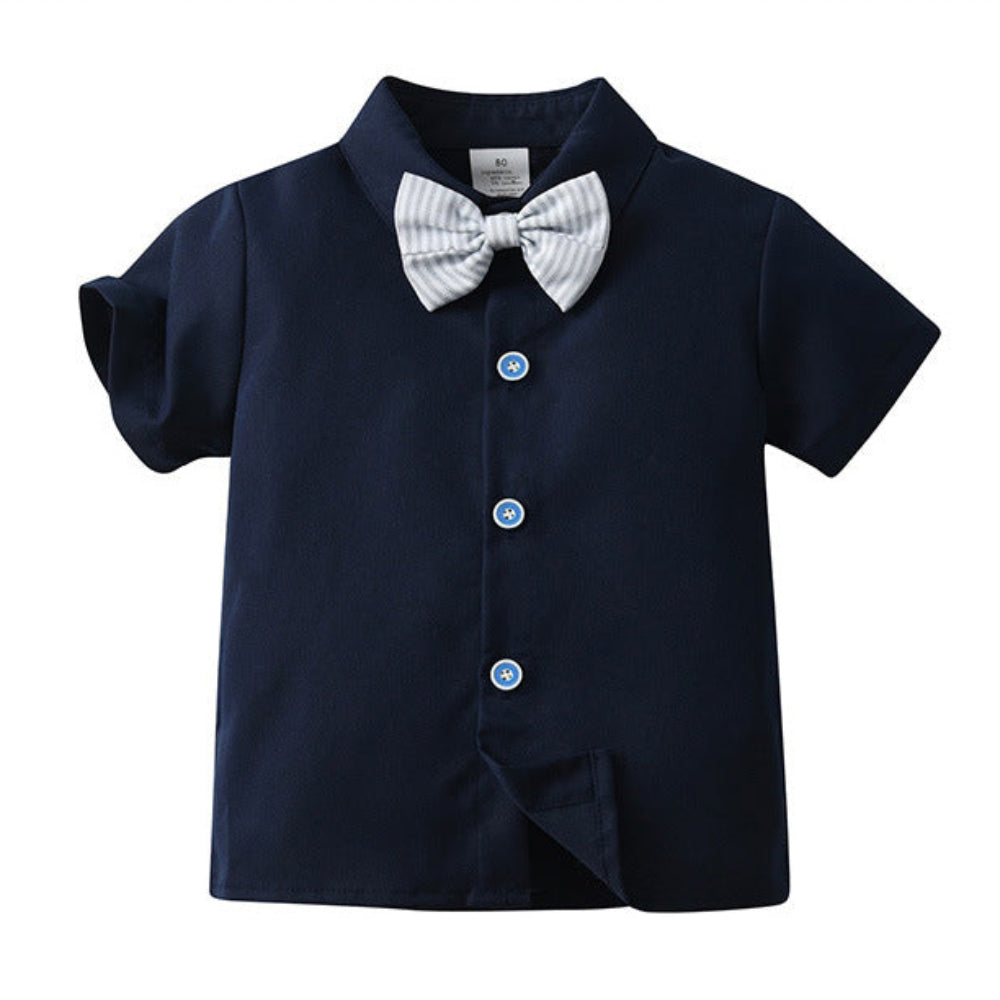 Little Gentleman Nautical Bow Tie & Suspender Outfit Set