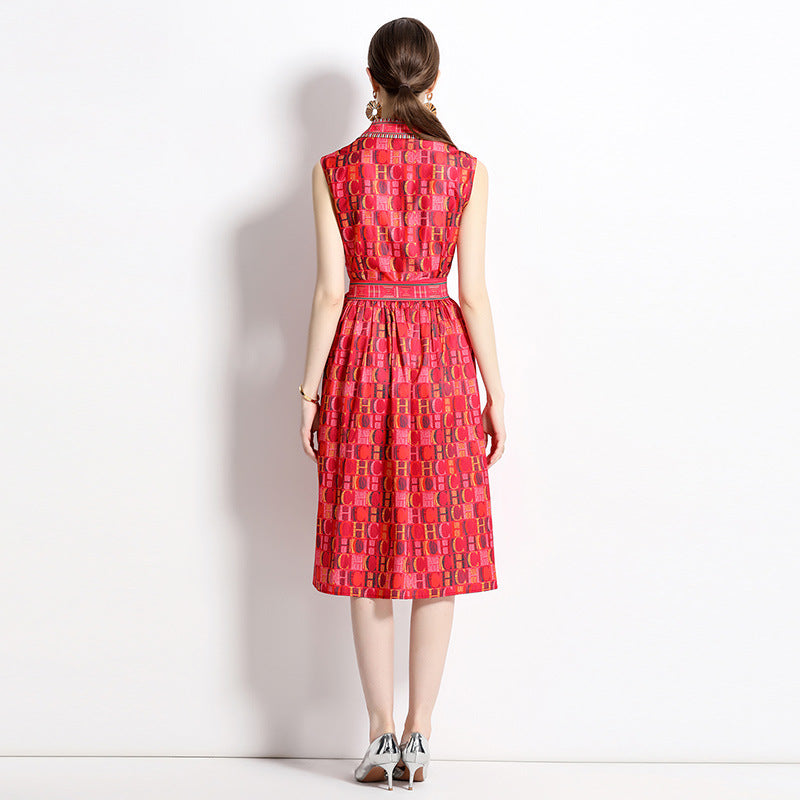 CHCH Printed Sleeveless Dress