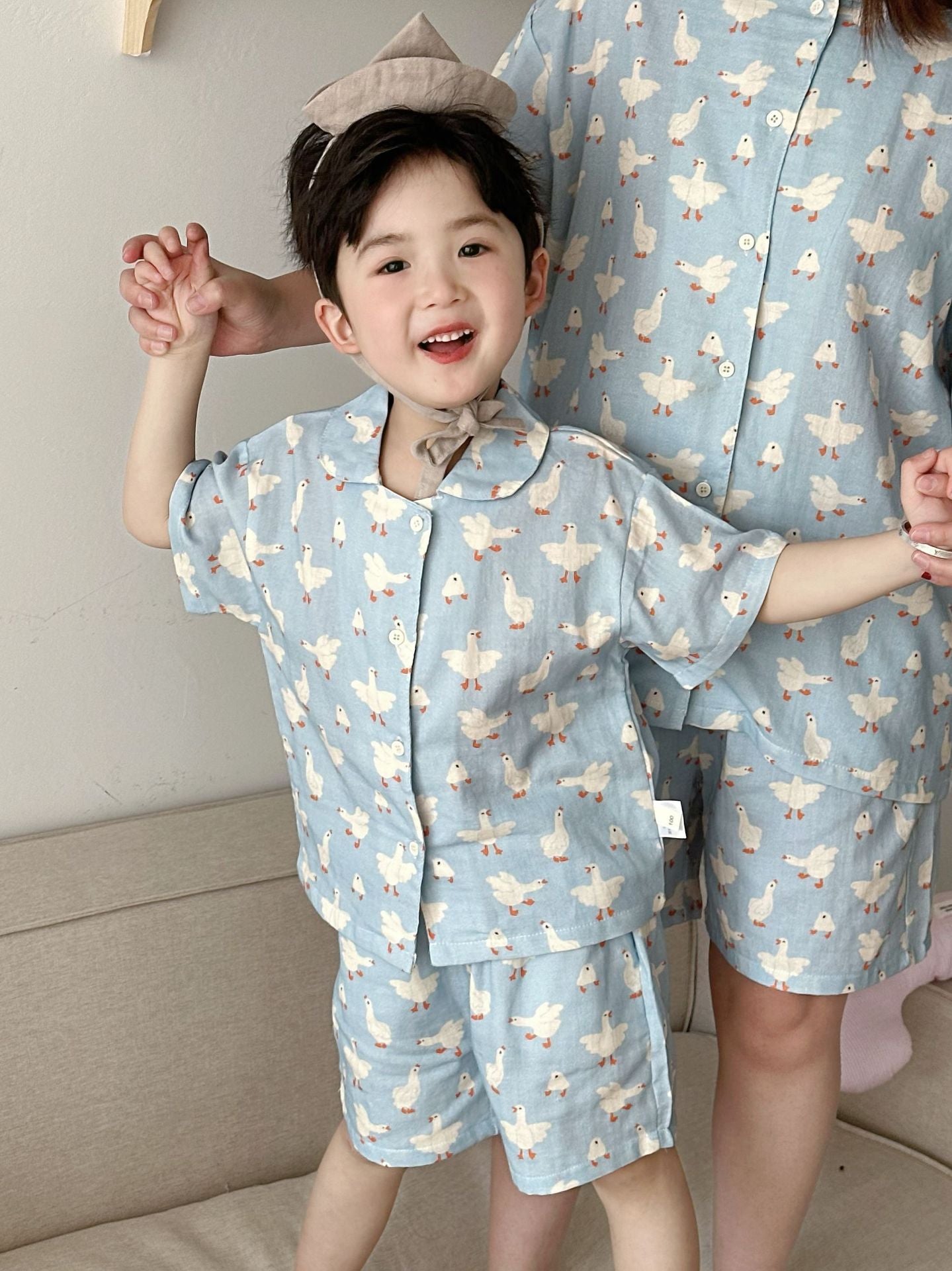Cotton Children's Short-sleeved Pajama Set
