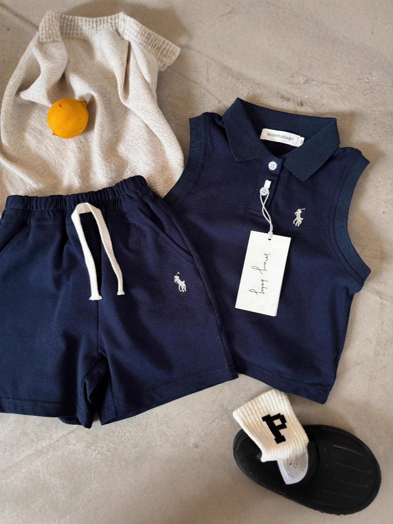 Girls and Boys Vest Polo Sports 2pcs Set