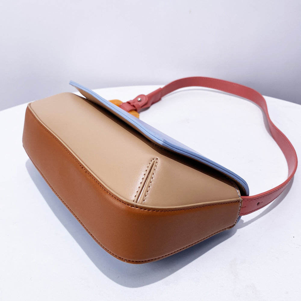 Women's Patchwork Color-Block Shoulder Bag