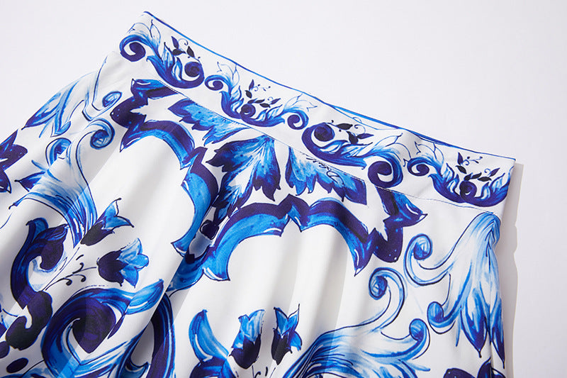 Thalassa Three-Dimensional Bandeau Suspender Top +Skirt 2Pcs Set