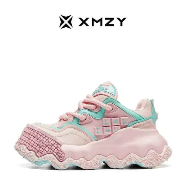 Stellar Nova - Chunky Sole Colorblock Sneakers-Silver