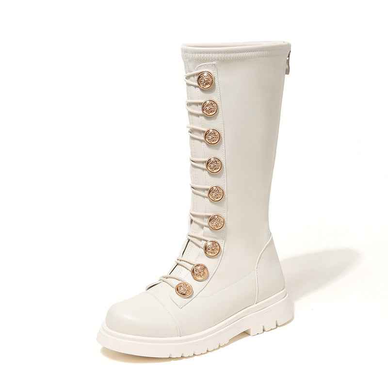 Girls' High Leather Boots