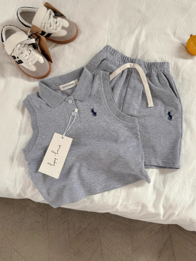 Girls and Boys Vest Polo Sports 2pcs Set
