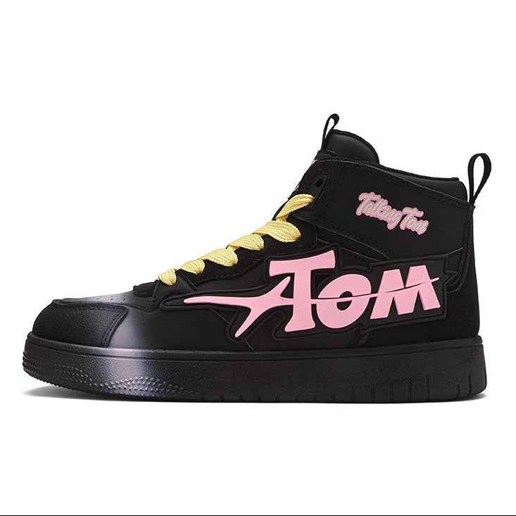 TALKING TOM | Sports High Top Board Shoes - Black/Pink
