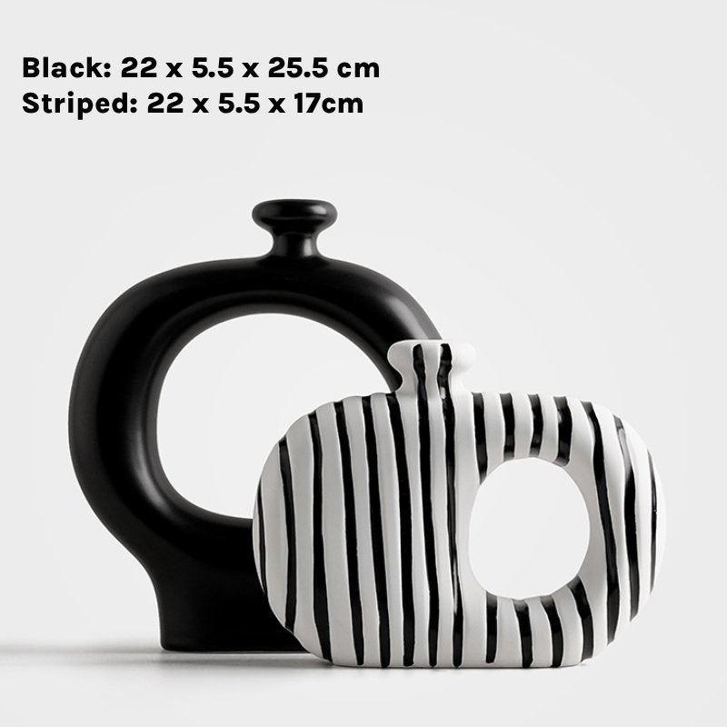 Monochrome Knot Ceramic Vase Home Decor