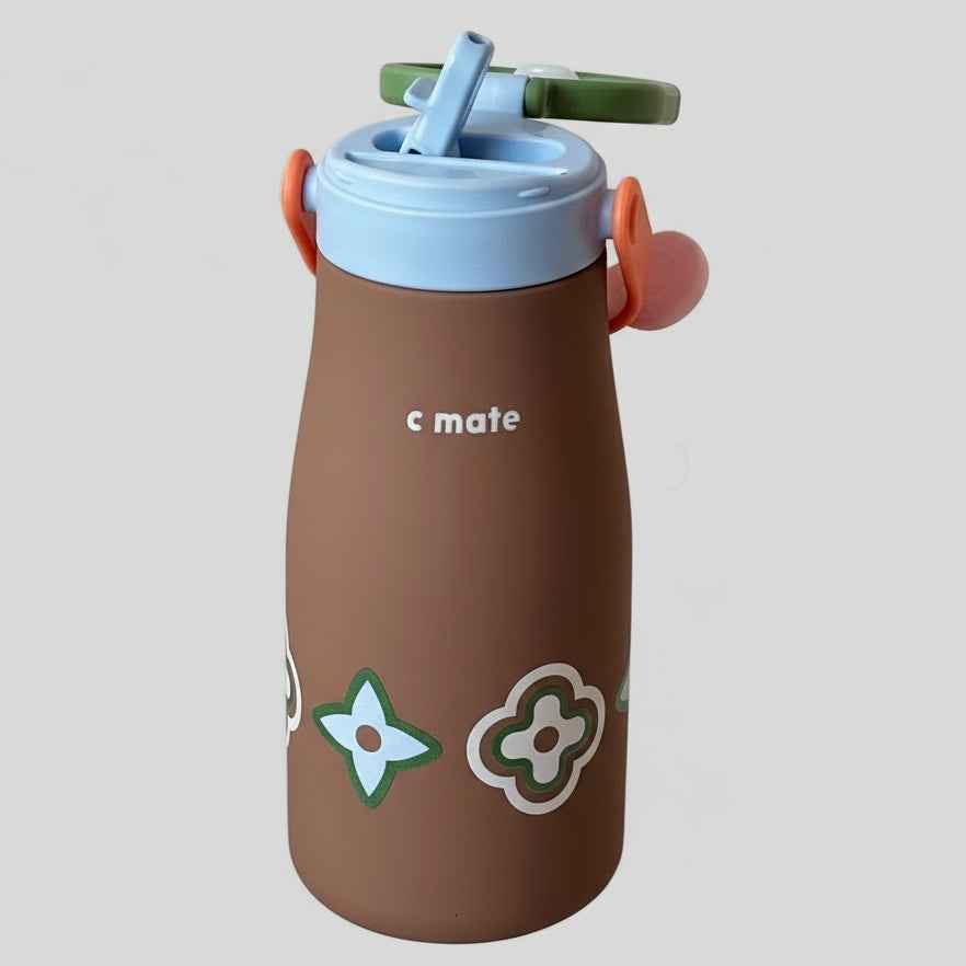 600ml Elegant 316 Stainless Steel Thermos Cup with Straw