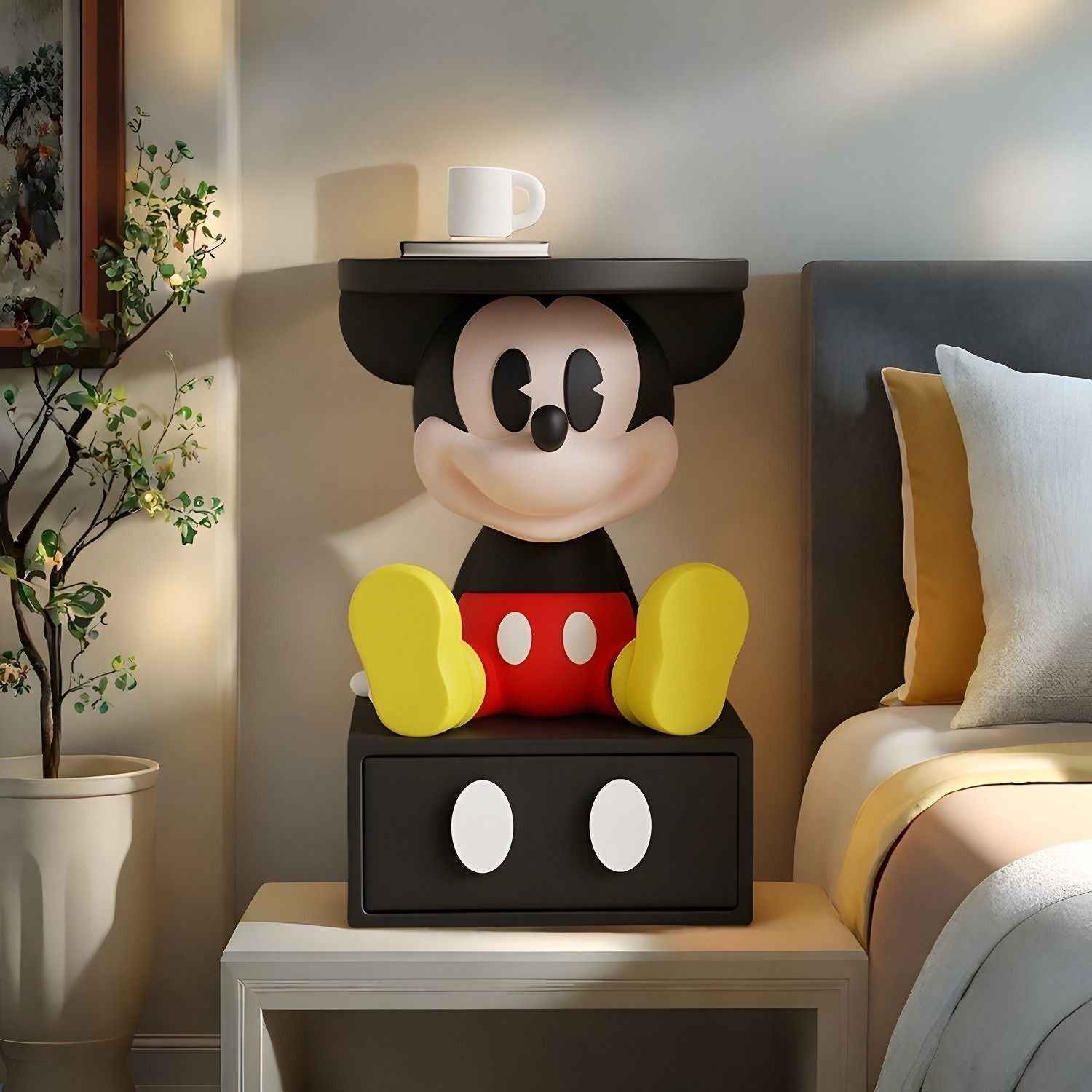 Mickey Bedside Table Bedroom Creative Children's Small Cartoon Side Table Cabinet Coffee Table Ornaments Cute Boy Storage Rack (Copy) (Copy) (Copy) (Copy) (Copy) (Copy)