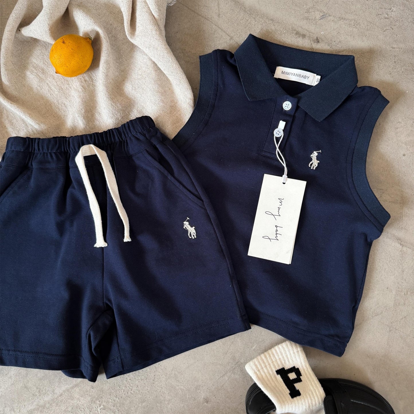 Girls and Boys Vest Polo Sports 2pcs Set