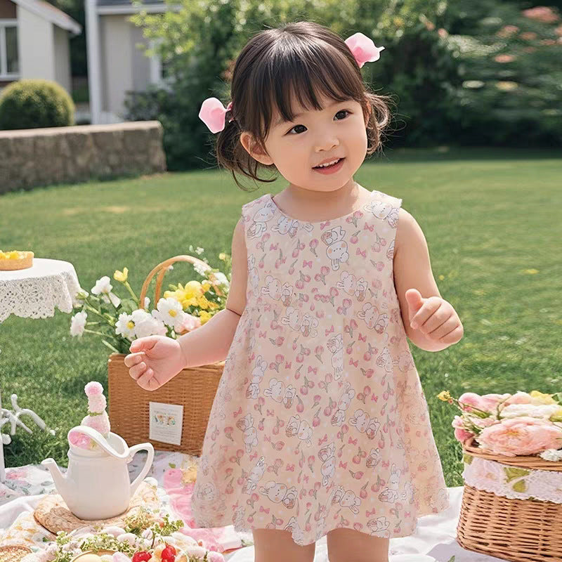 Girl's Bunny Dress Gauze Skirt 1-3Y