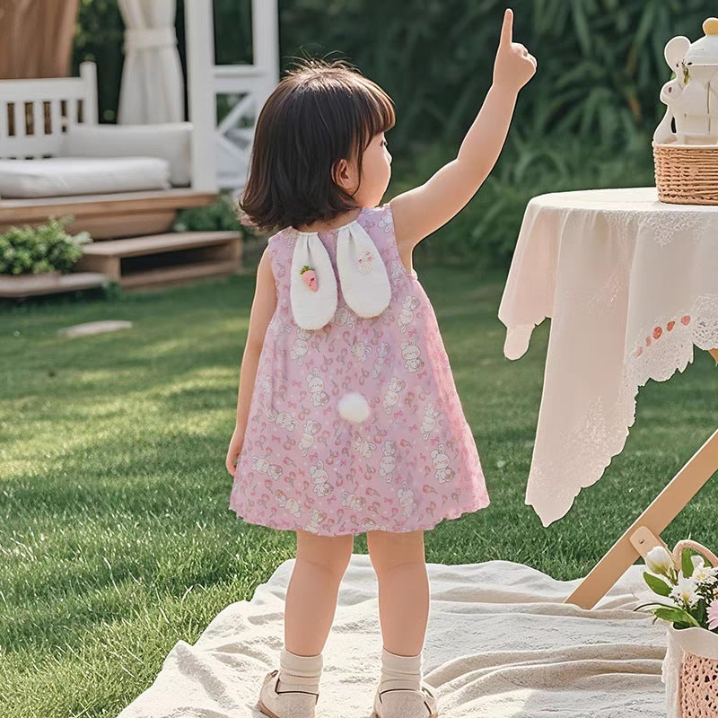 Girl's Bunny Dress Gauze Skirt 1-3Y