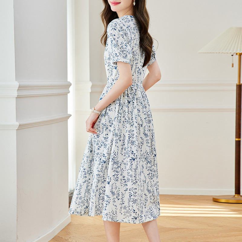 Women's Cotton Cocoon Mid-Length High-Waisted Dress