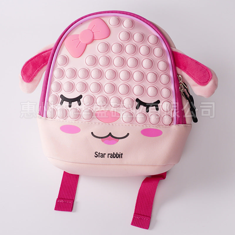 Cute Animal Pop It Fidget Silicone Kids Backpack