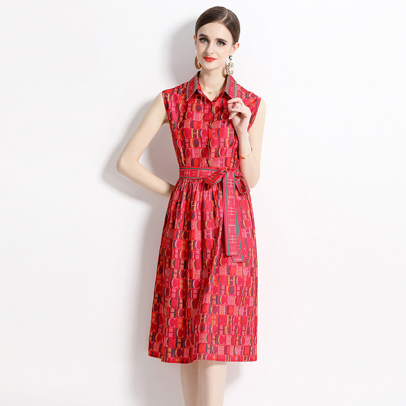 CHCH Printed Sleeveless Dress