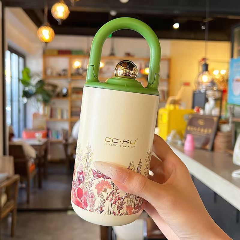 Stainless Steel Vacuum Cup Retro Fashion Water Bottle