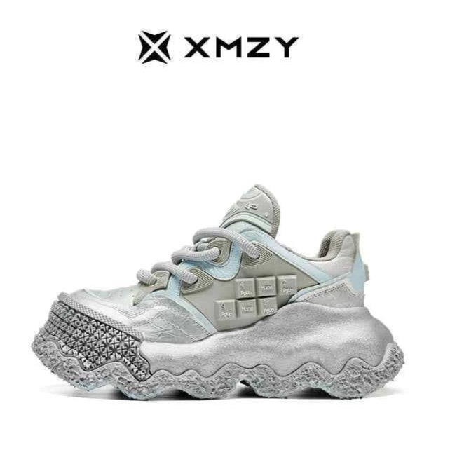 Stellar Nova - Chunky Sole Colorblock Sneakers-Silver