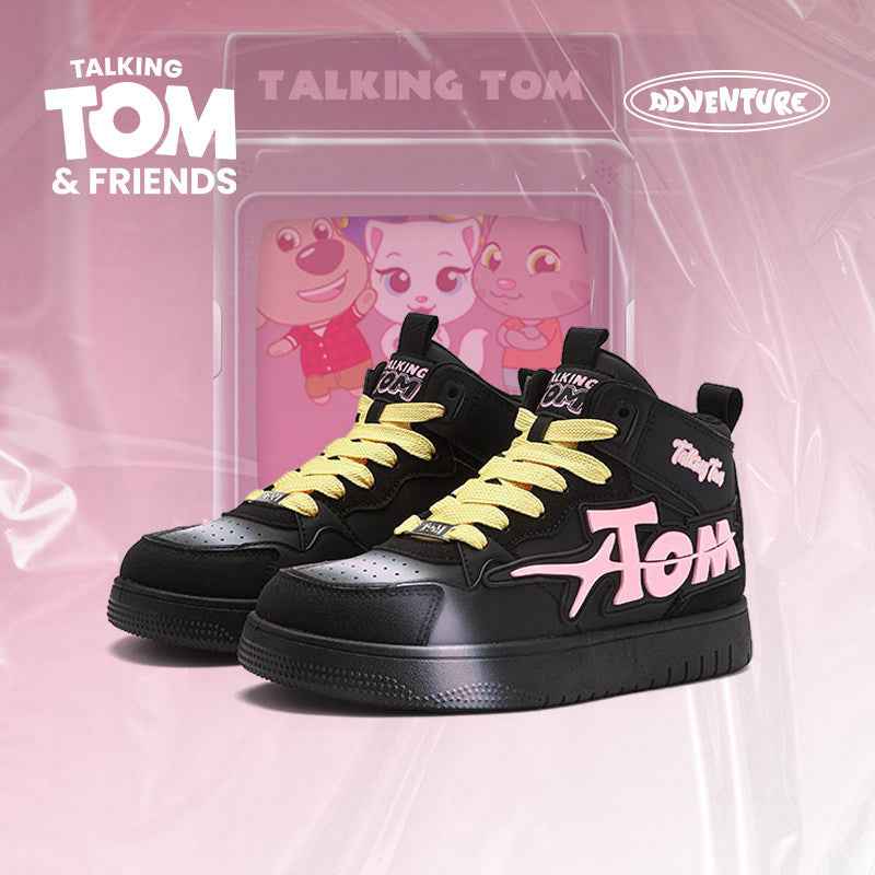 TALKING TOM | Sports High Top Board Shoes - Black/Pink