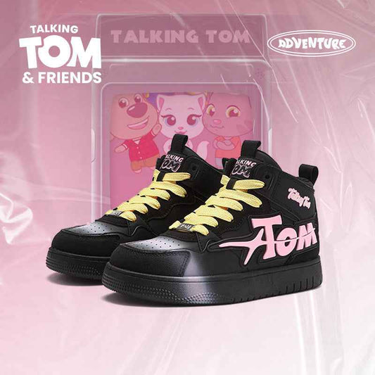 TALKING TOM | Sports High Top Board Shoes - Black/Pink