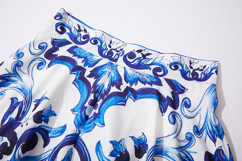 Thalassa Three-Dimensional Bandeau Suspender Top +Skirt 2Pcs Set