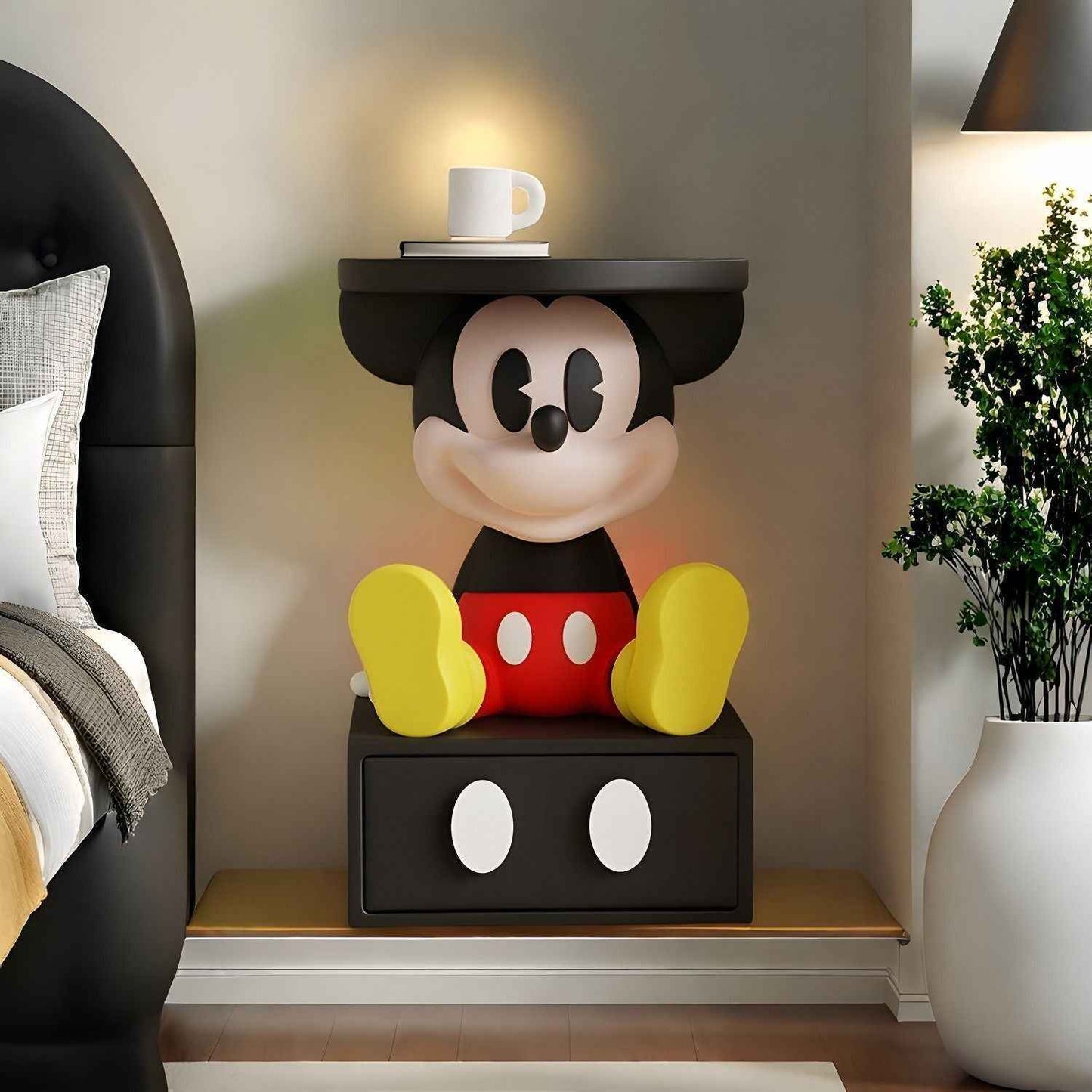 Mickey Bedside Table Bedroom Creative Children's Small Cartoon Side Table Cabinet Coffee Table Ornaments Cute Boy Storage Rack (Copy)